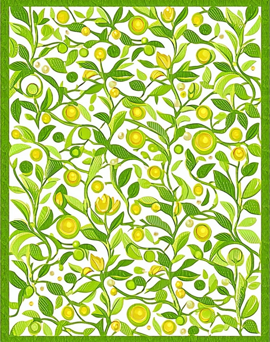 Lush Greenery Citrus Pattern Rug