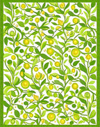 Lush Greenery Citrus Pattern Rug