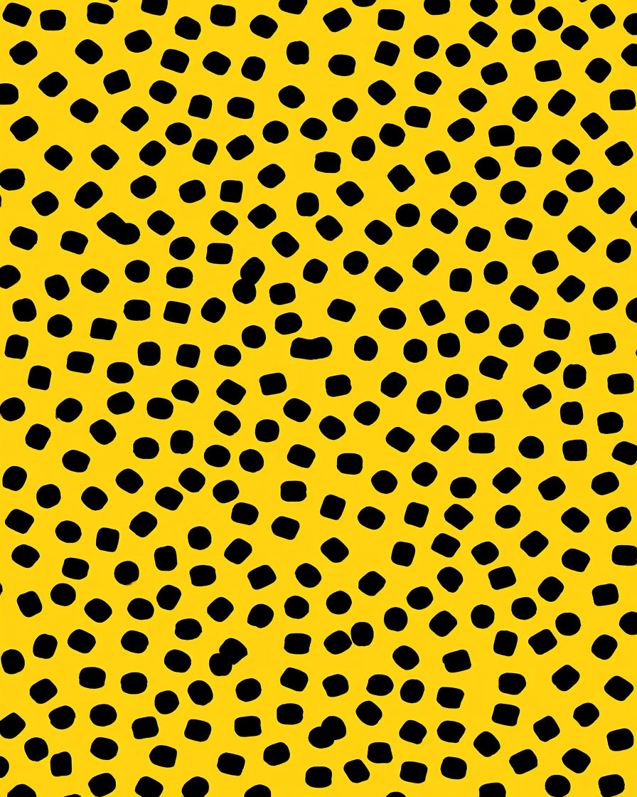 Yellow Black Polka Dot Pattern Rug