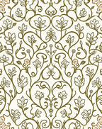 Vine Swirl Floral Pattern Rug