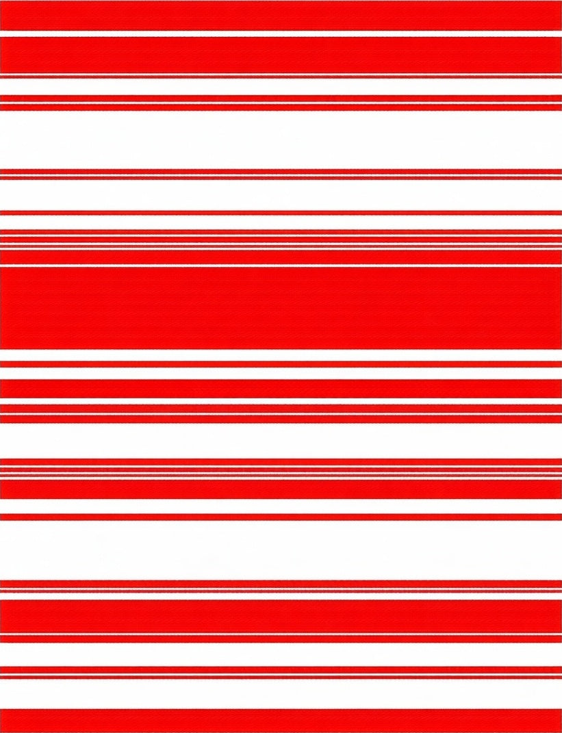 Bold Red White Stripe Pattern Rug