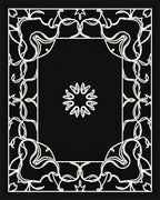 Art Nouveau Floral Border Design Rug