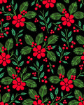Bold Red Floral Berry Garland Rug