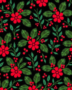 Bold Red Floral Berry Garland Rug