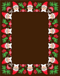 Festive Red Santa Gnome Border Rug