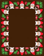 Festive Red Santa Gnome Border Rug