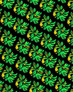 Abstract Green Yellow Floral Pattern Rug