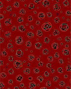 Bold Red Floral Burst Pattern Rug