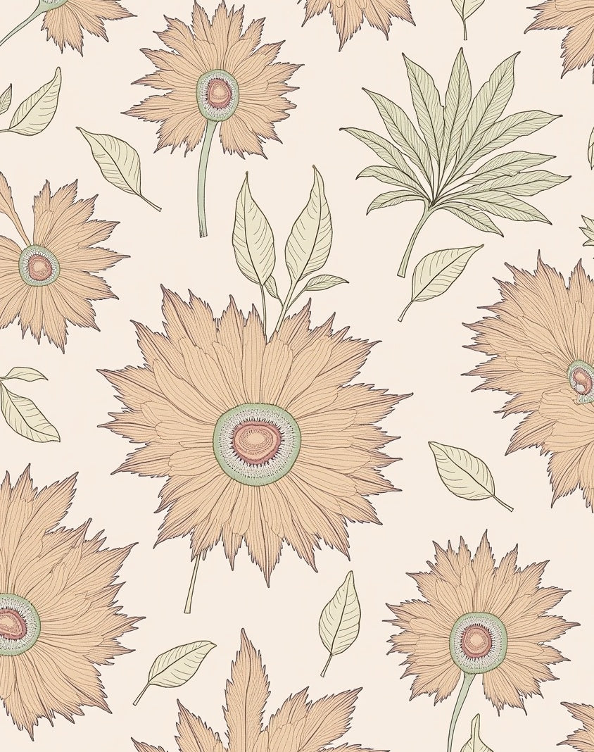 Vintage Sunburst Floral Pattern Rug