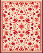 Crimson Garden Floral Medallion Rug