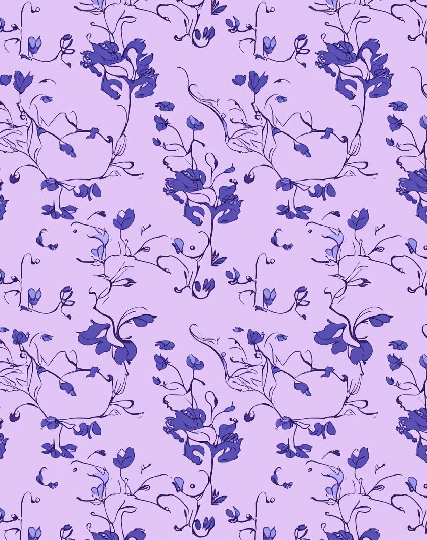 Delicate Floral Vines Pattern Rug