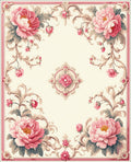 Shabby Chic Floral Vine Pattern Rug