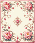 Shabby Chic Floral Vine Pattern Rug
