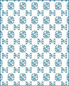 Deep Teal Floral Geometric Repeat Rug