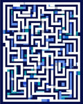 Challenging Blue Maze Pattern Rug