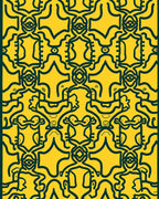 Abstract Figures Yellow Design Rug