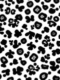 Black White Abstract Blob Pattern Rug