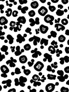 Black White Abstract Blob Pattern Rug