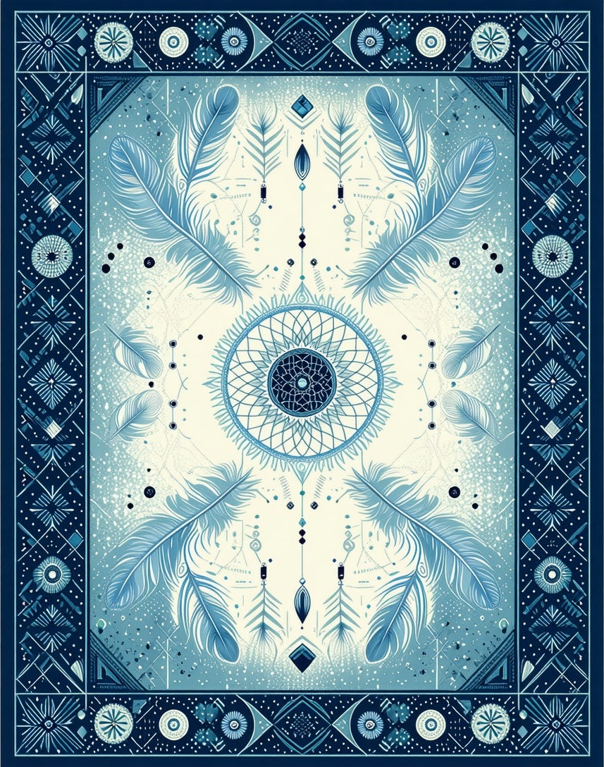 Dreamcatcher Feather Tribal Pattern Rug