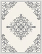Ornate Floral Mandala Pattern Rug