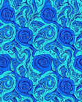 Blue Swirl Floral Abstract Design Rug