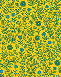 Yellow Floral Vine Pattern Rug