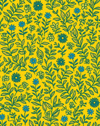 Yellow Floral Vine Pattern Rug