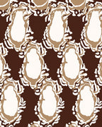 Ornate Brown Cream Abstract Pattern Rug