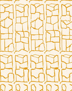 Golden Ochre Rough Stone Motif Rug