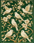 Avian Floral Vine Pattern Rug
