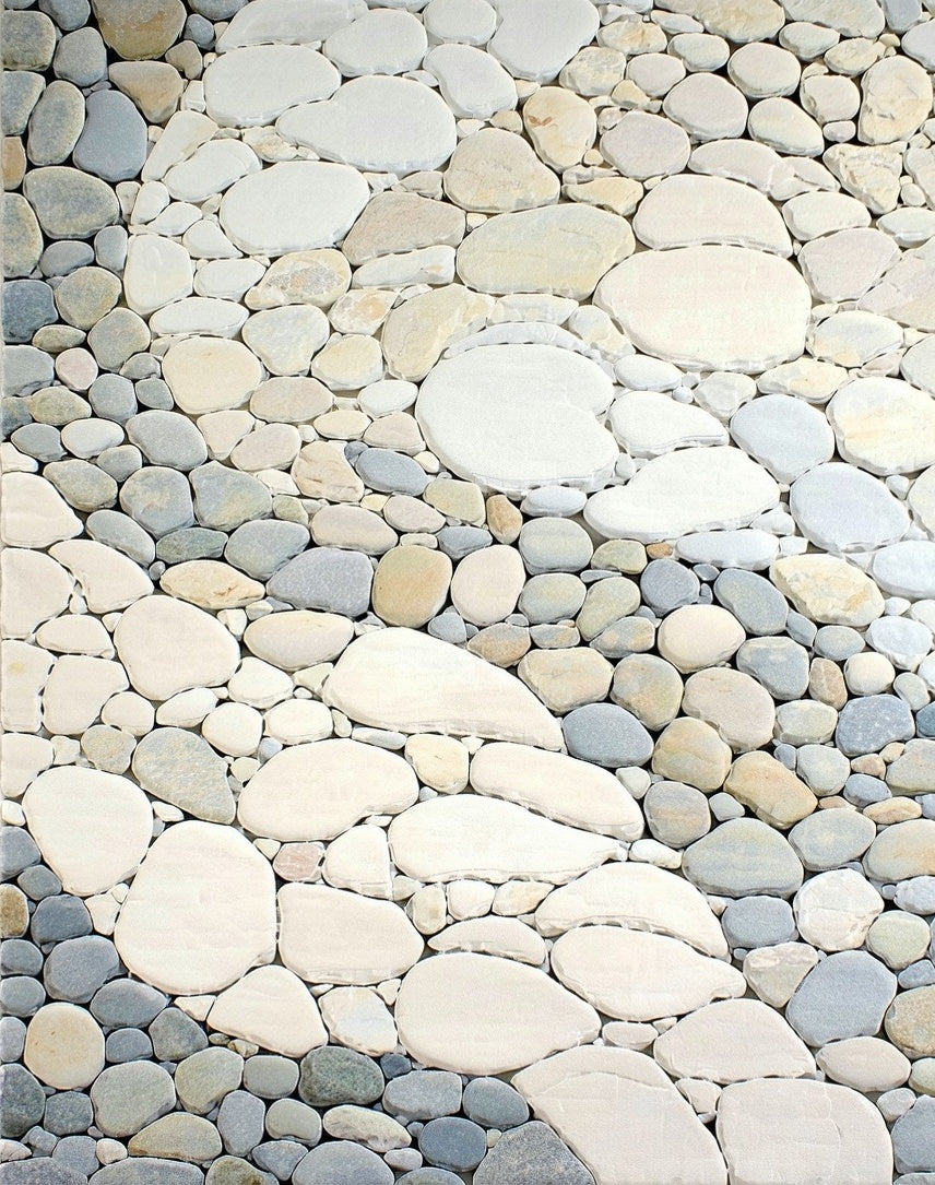 Smooth Stone Patchwork Natural Pattern Rug