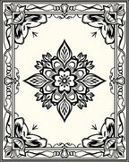 Ornate Floral Medallion Pattern Rug