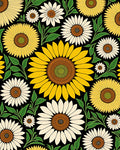 Bold Sunflower Blooming Garden Design Rug