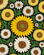 Bold Sunflower Blooming Garden Design Rug