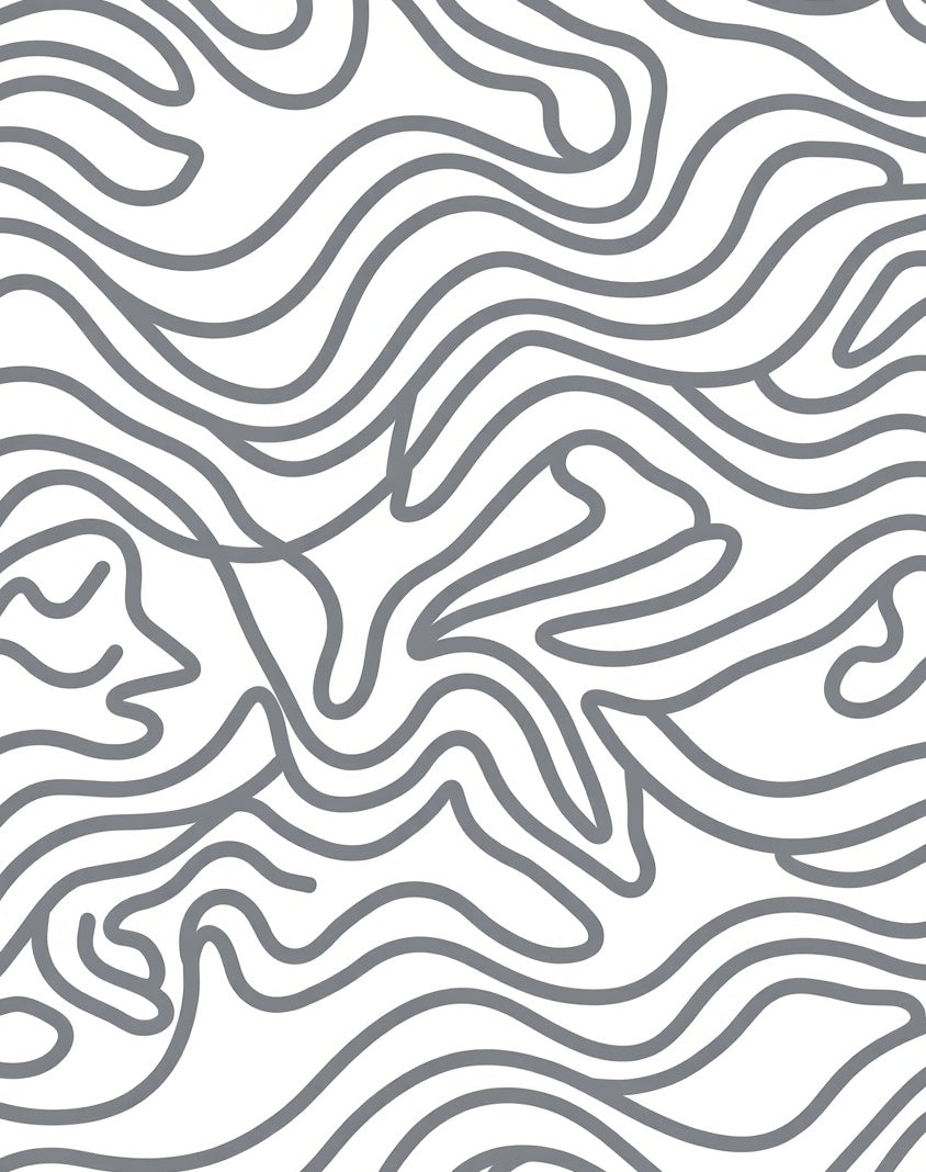 Abstract Wavy Contour Line Pattern Rug