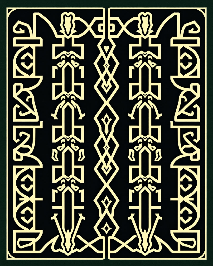 Antique Geometric Arch Motif Rug