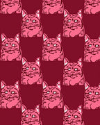 Pink Cat Portrait Pattern Design Rug
