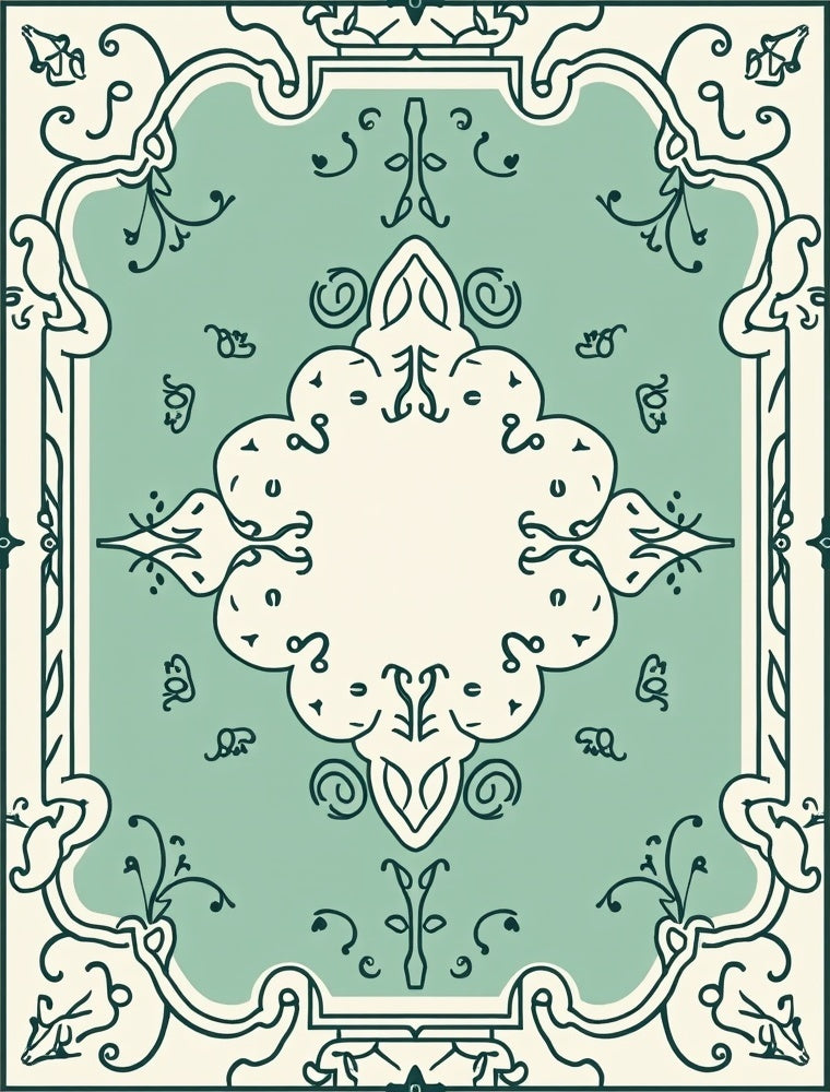 Ornate Herbal Vintage Inspired Rug