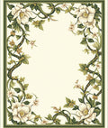 Ornate Floral Scroll Frame Design Rug