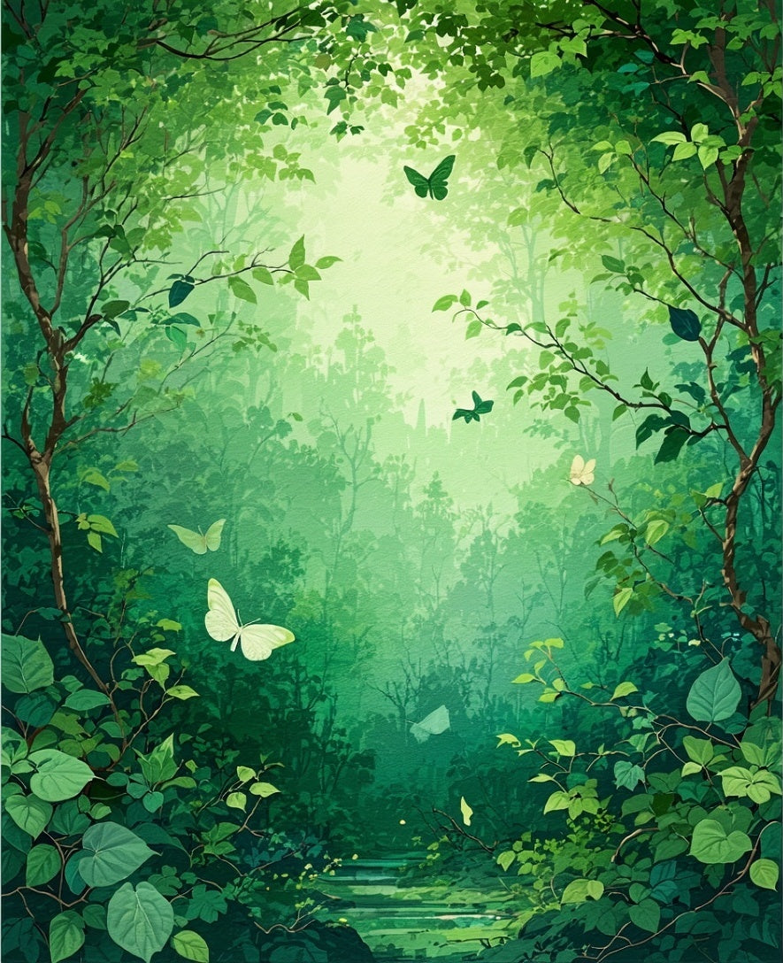 Enchanted Forest Butterfly Design Rug