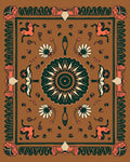 Retro Floral Animal Inspired Pattern Rug