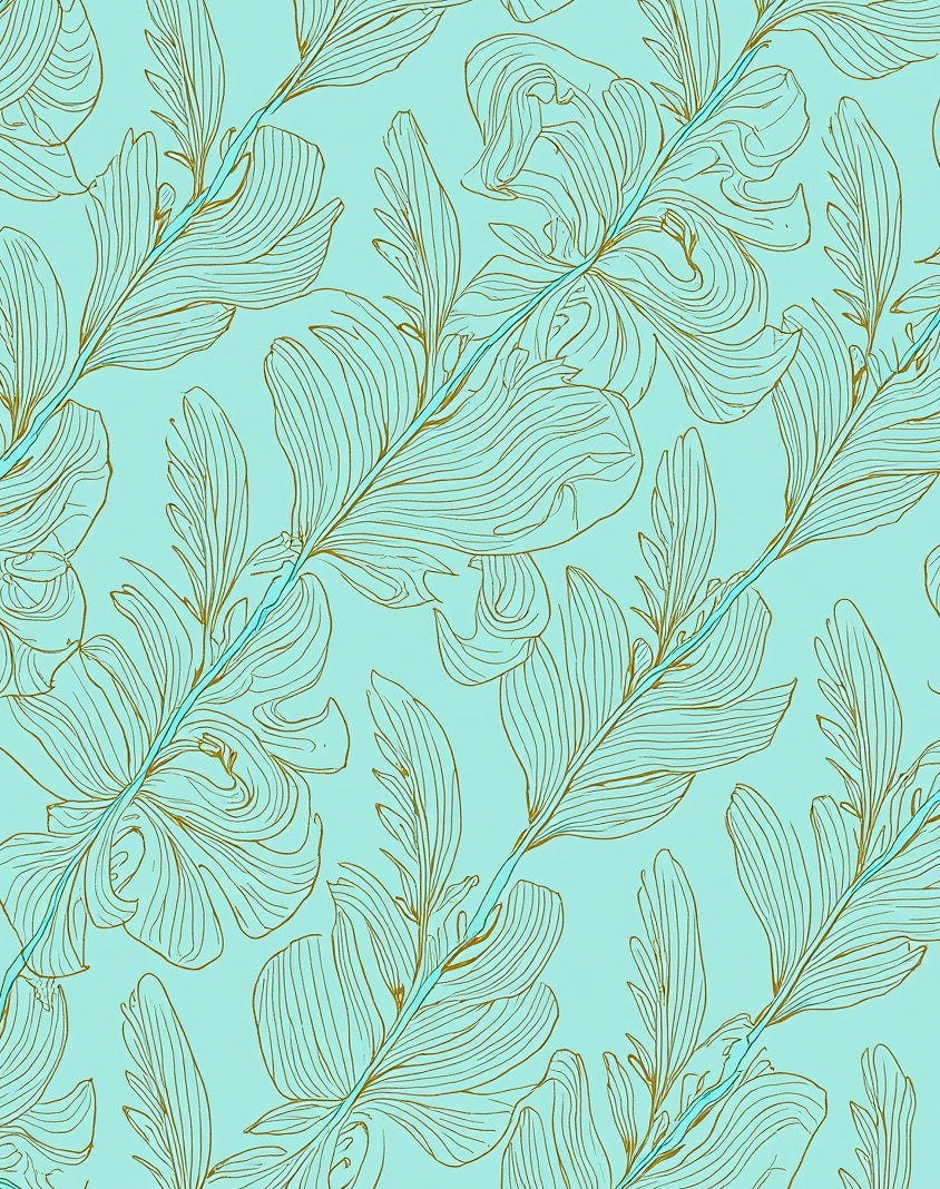 Leafy Branch Thin Line Aura Design Rug