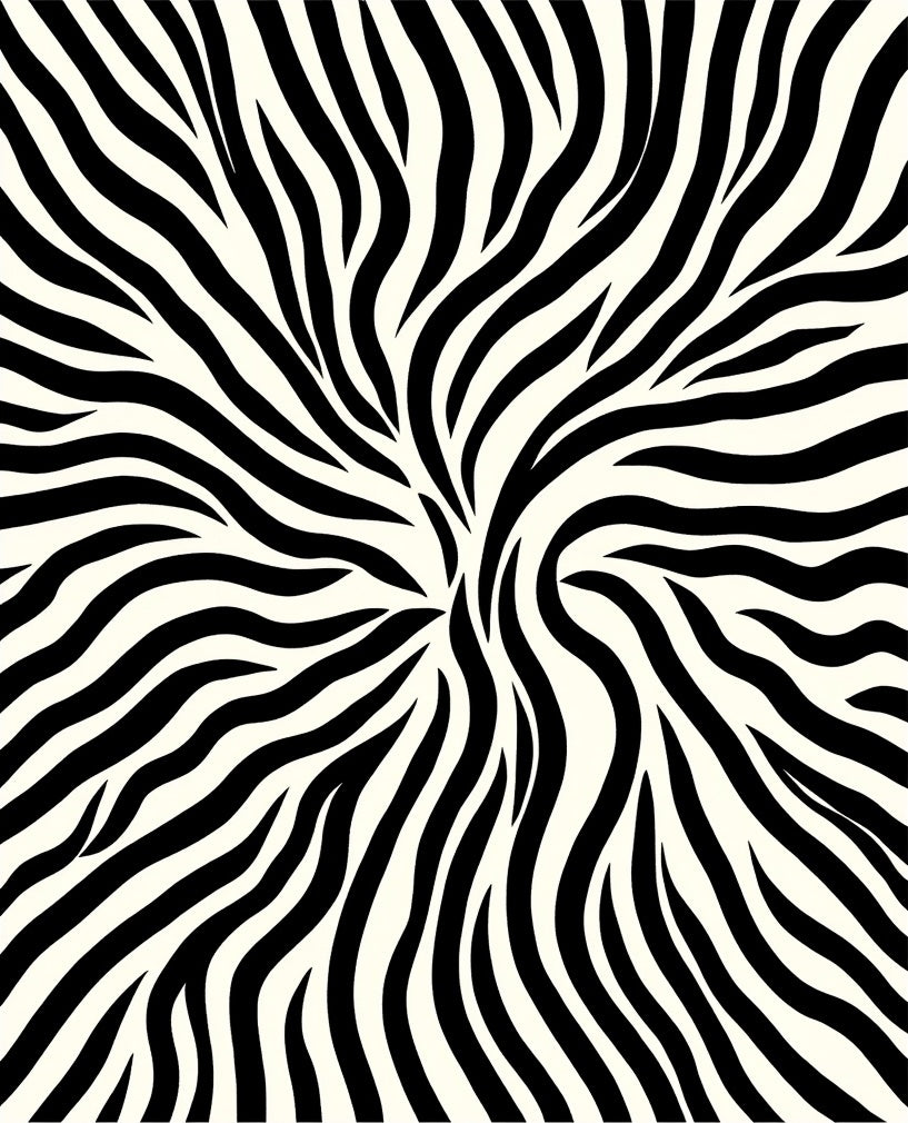 Bold Black And White Swirl Design Rug