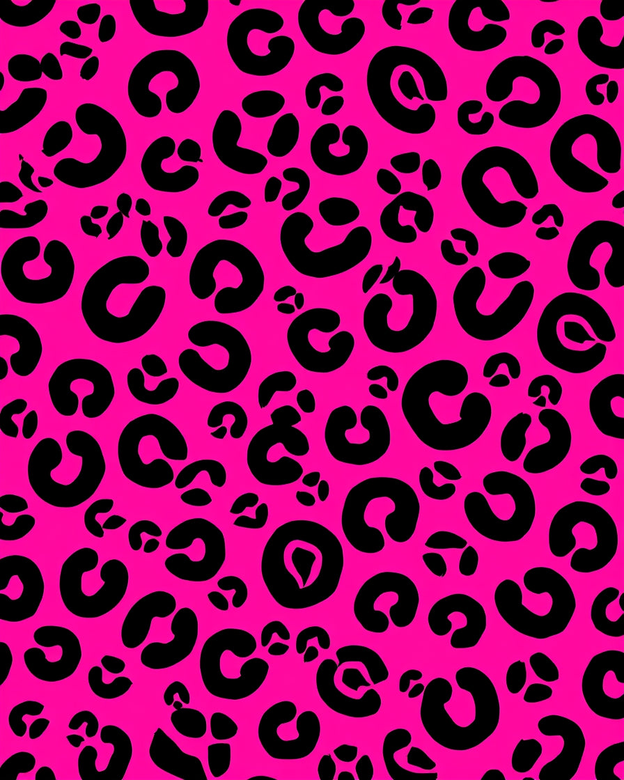 Hot Pink Black Leopard Spots Pattern Rug