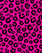Hot Pink Black Leopard Spots Pattern Rug