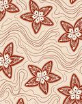 Terra Cotta Flower Wavy Pattern Rug