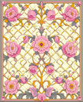 Victorian Floral Lattice Pattern Rug