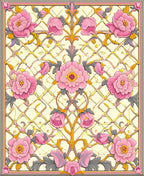 Victorian Floral Lattice Pattern Rug