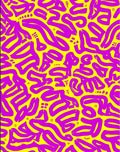 Vibrant Pink Purple Abstract Scribble Design Rug