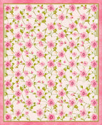 Pretty Pink Floral Vine Pattern Rug